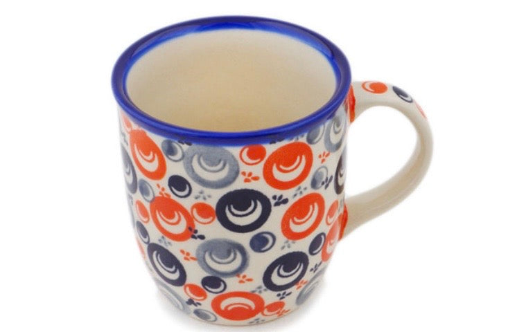 Ceramika Bona,Unikat Orange Peacock Eye, Mars Mug