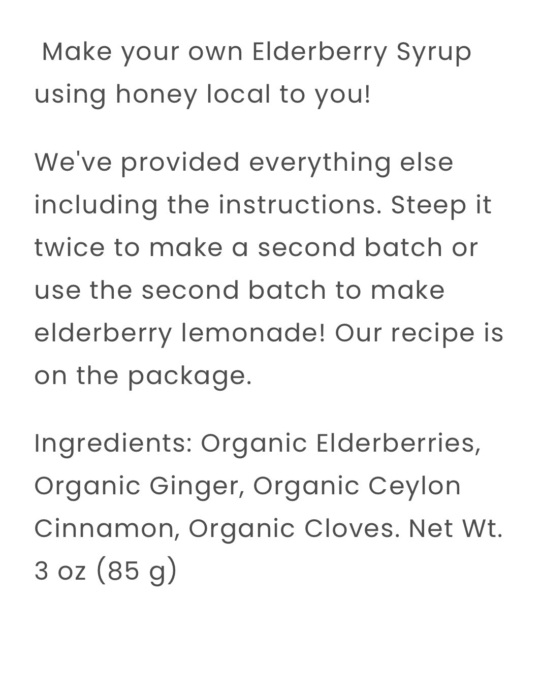 Rosebud's Real Food, Elderberry Syrup Kit