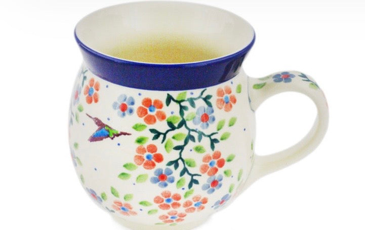 Ceramika Artystyczna, U5167, Verdant Hummingbird Spring, Large Bubble Mug