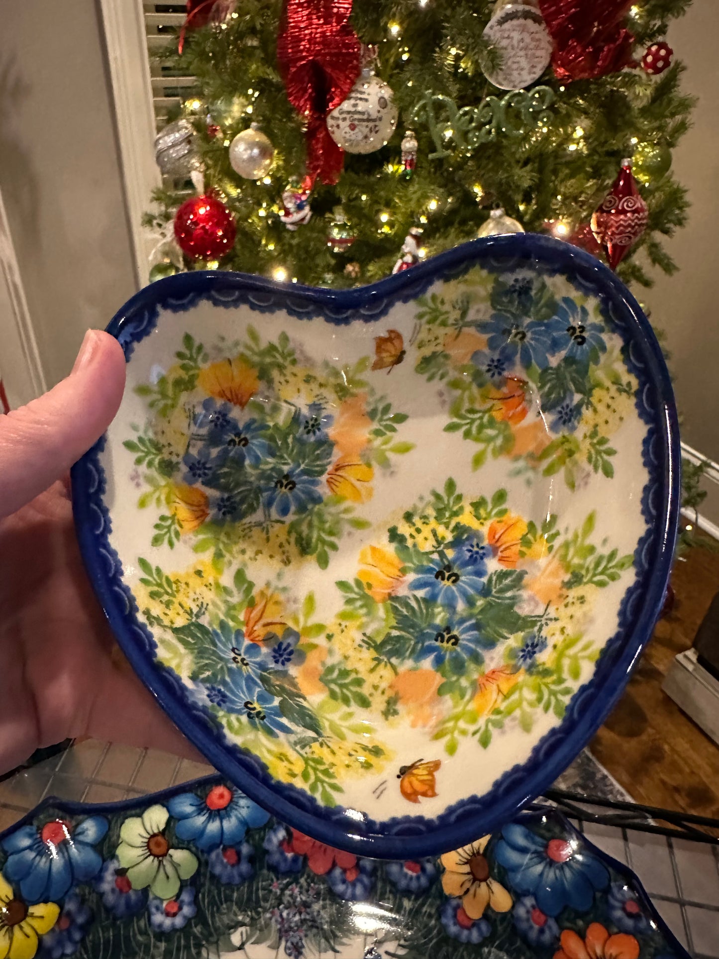 Kalich Unikat Art Level 1, Orange and Yellow Butterfly Heart Bowl