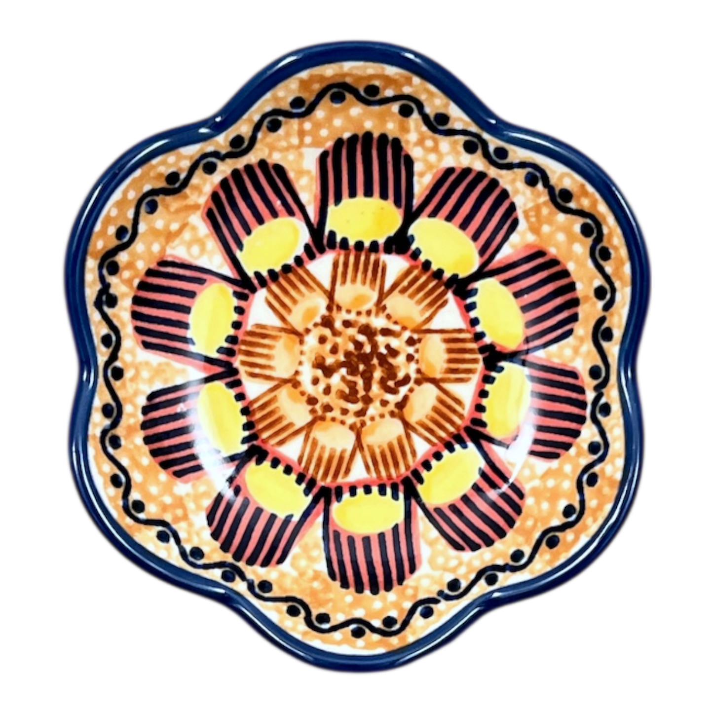 Bowl, Scalloped, Shallow, 4.25", (P205) in "Desert Sunrise" by Manufaktura