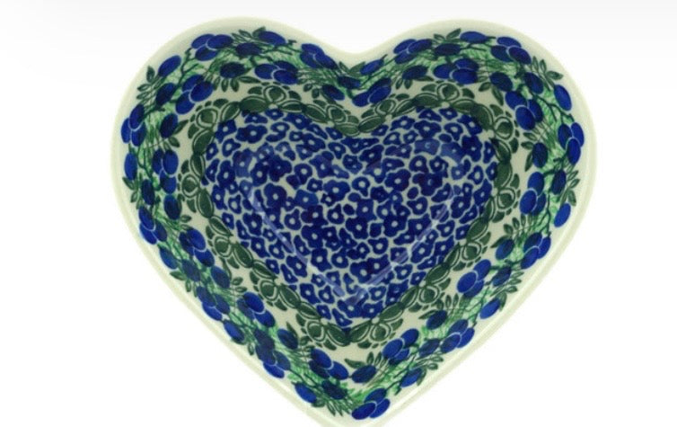 Ceramika Artystyczna, Blueberry Fields Forever, Heart Shaped Bowl