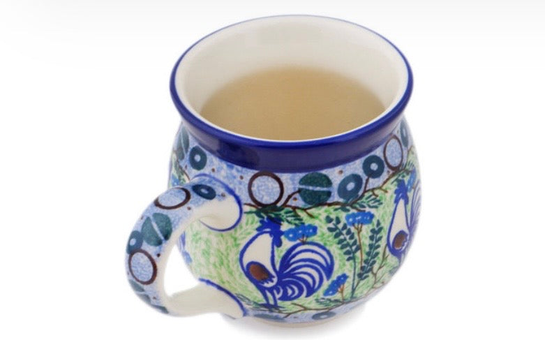 Ceramika Artystyczna, Unikat Blue Rooster, Bubble Mug