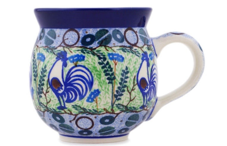 Ceramika Artystyczna, Unikat Blue Rooster, Bubble Mug