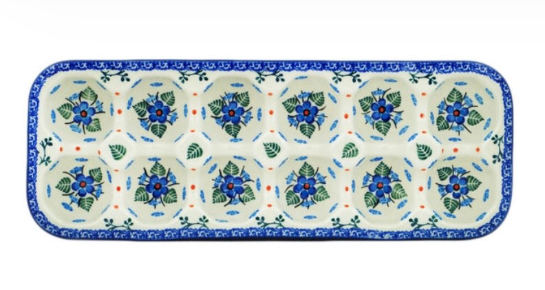 Ceramika Artystyczna, Blue Blossom, Egg Crate 13"