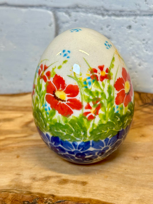Kalich,  Red Poppies, Egg 3"