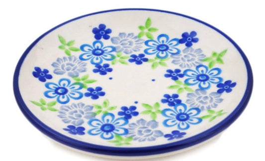Ceramika Artystyczna, Blue and Green Flower Dream, Coaster/Mini Plate