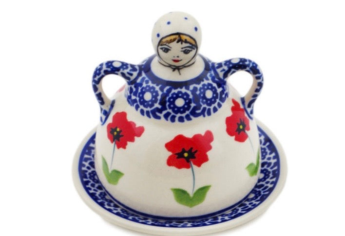 Manufaktura, Wind Blown Poppies, Cheese Lady 4"