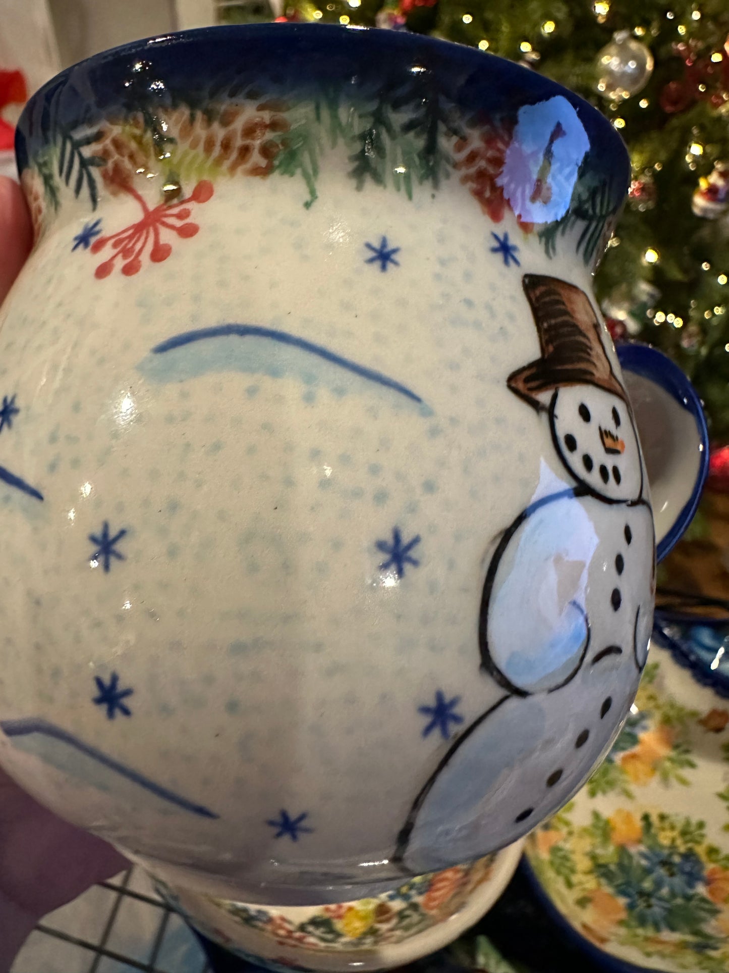 Vena Snowman and Cardinals Bubble Mug