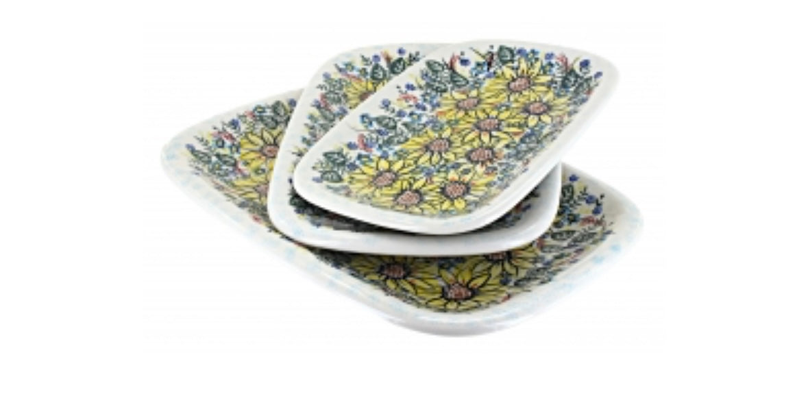 Vena Sunflower Maze Small Rectangular Serving Tray
