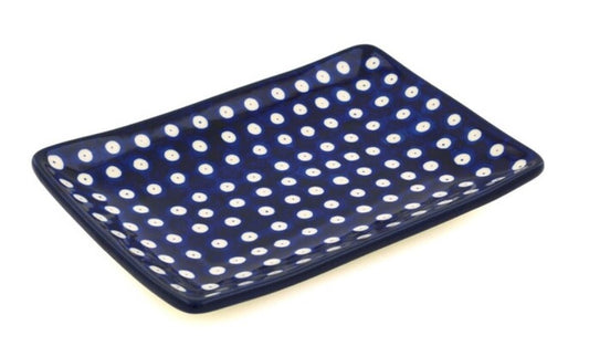 Ceramika Artystyczna Polish Pottery, Traditional Blue Eyes, Sushi Tray