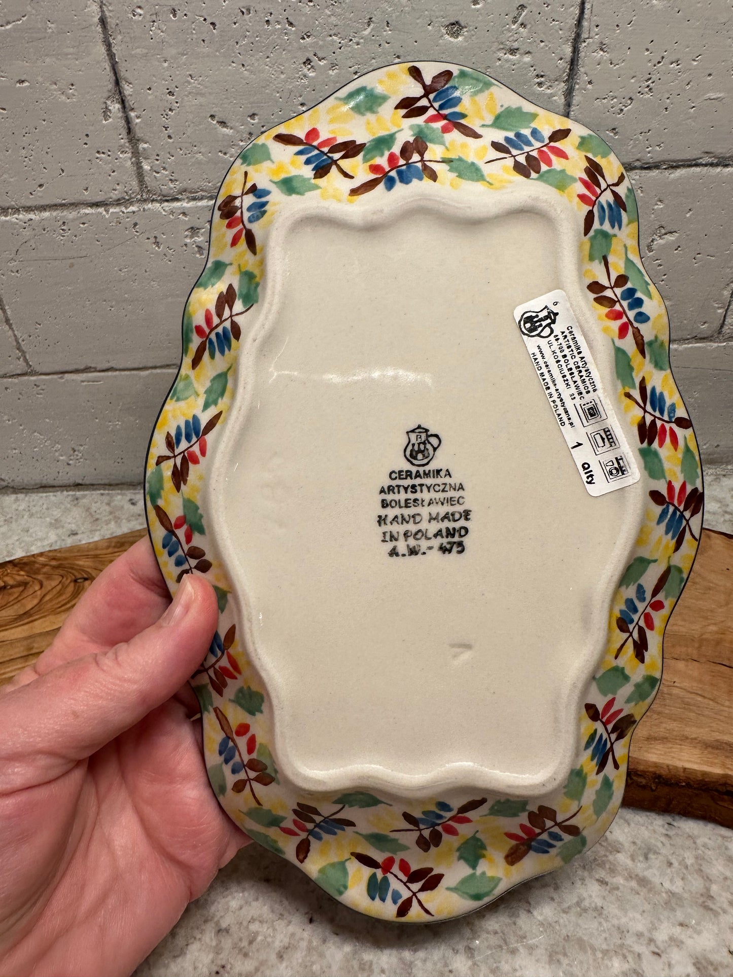 Ceramika Artystyczna Polish Pottery, Fall Leaves, Platter