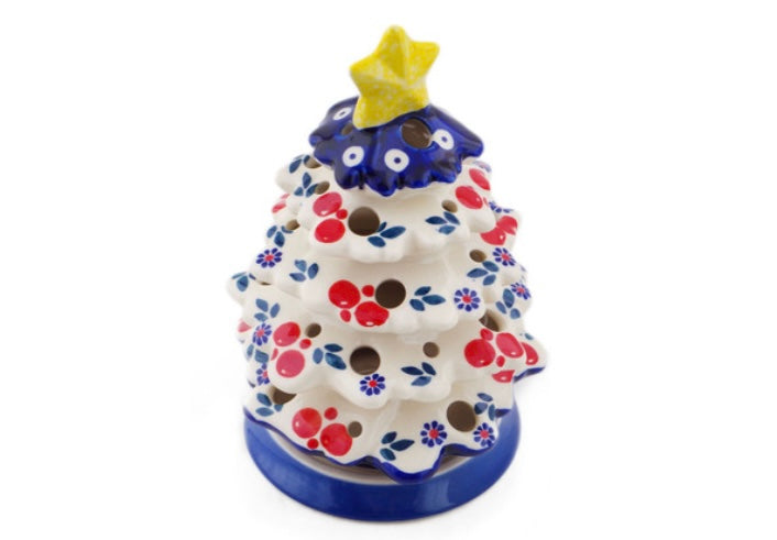 Manufaktura Polish Pottery, Burst Of Berries, Christmas Tree Luminary