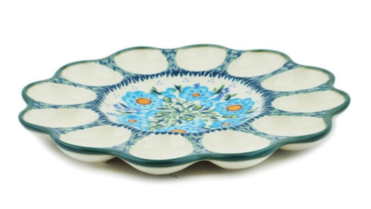Manufaktura, Unikat Bright Blue Happiness, Egg Plate