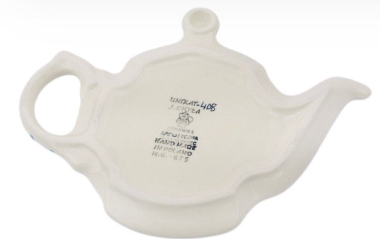 Ceramika Artystyczna, U408 Cobalt Poppies, Teapot Shaped Plate 8"