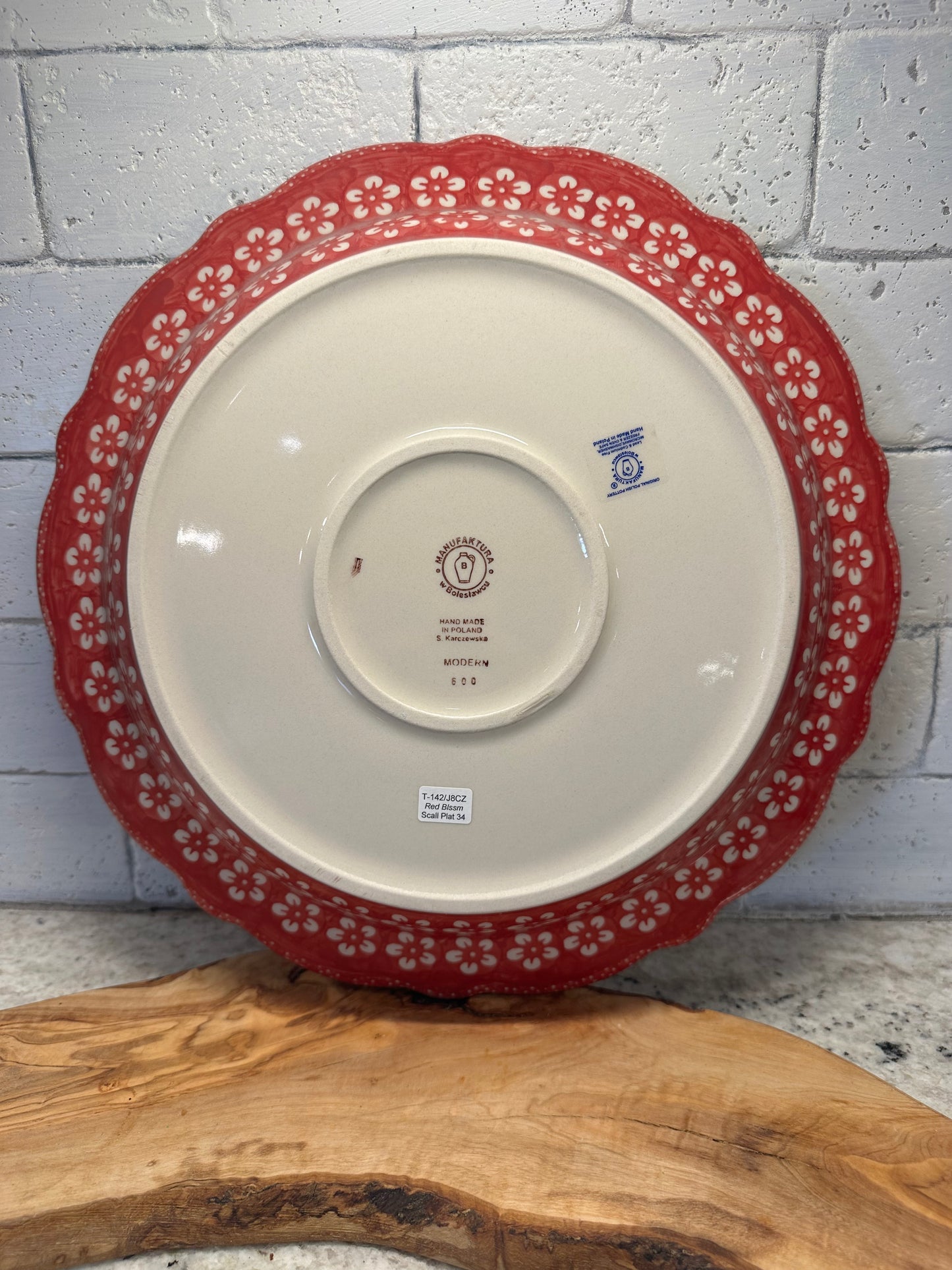 Manufaktura, Red Blossom, Scalloped Platter