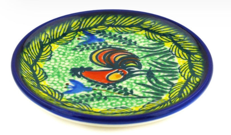 Ceramika Artystyczna, Unikat Rooster Parade, Coaster/Mini Plate