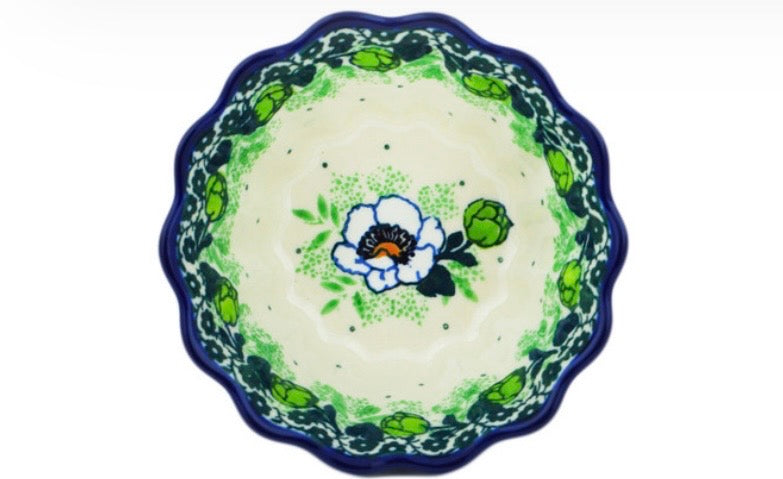 Ceramika Artystyczna, Green Flora, Fluted Bowl