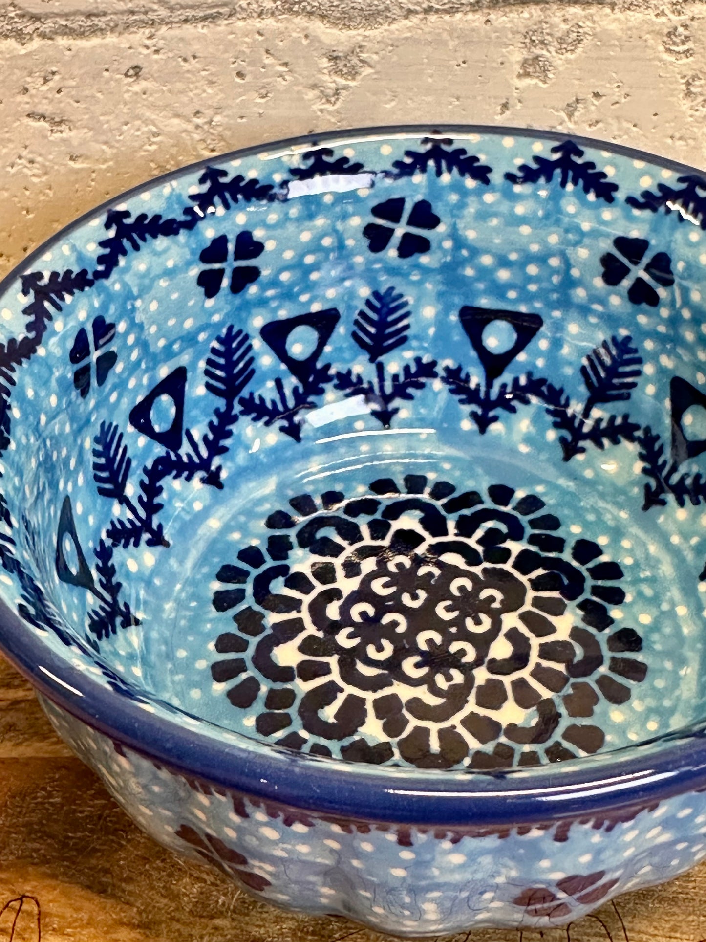Manufaktura, Alpine Blues, Scalloped Bowl 4.5"