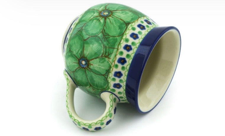 Ceramika Artystyczna, U408D, Key Lime Dreams, Large Bubble Mug 16 oz.