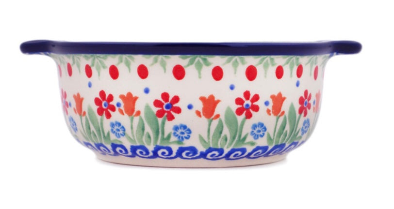 Ceramika Artystyczna Polish Pottery, Babcia's Garden, Bowl with Handles