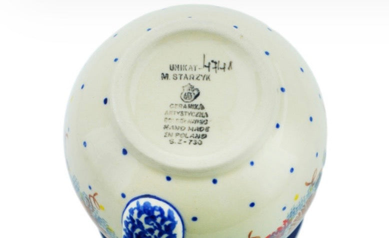 Ceramika Artystyczna, Unikat U4741, Autumn Falling Leaves, Bubble Mug 16 oz