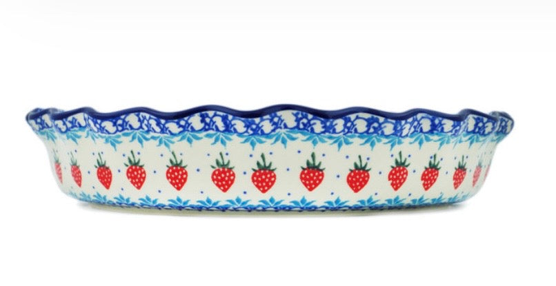 Ceramika Artystyczna, Strawberry Cake, Fluted Pie Dish