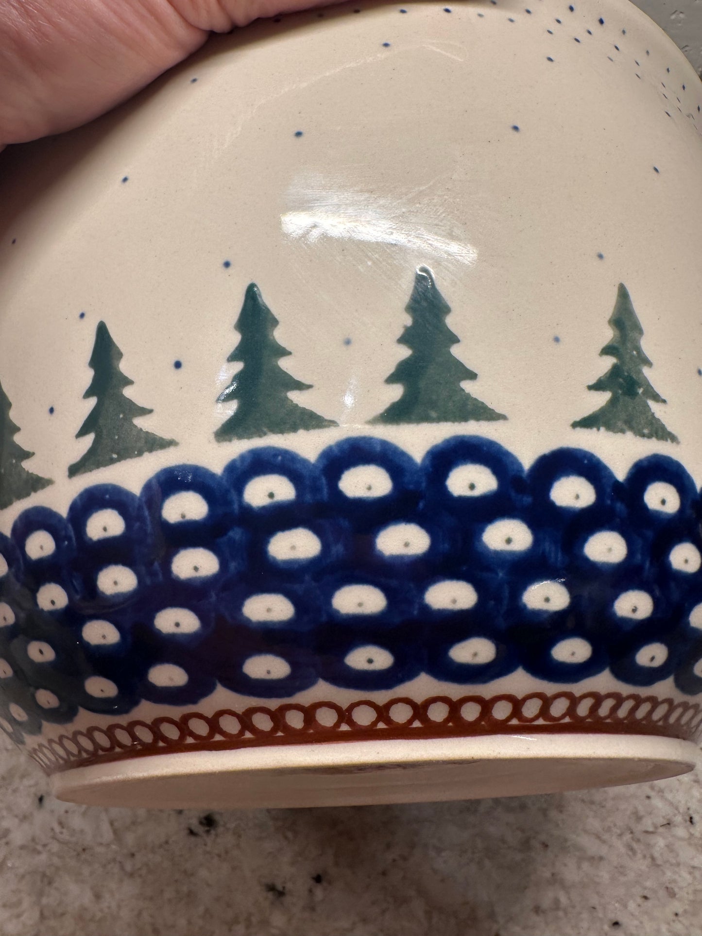 Zaklady Polish Pottery, Pine Forest, Large Mixing Bowl