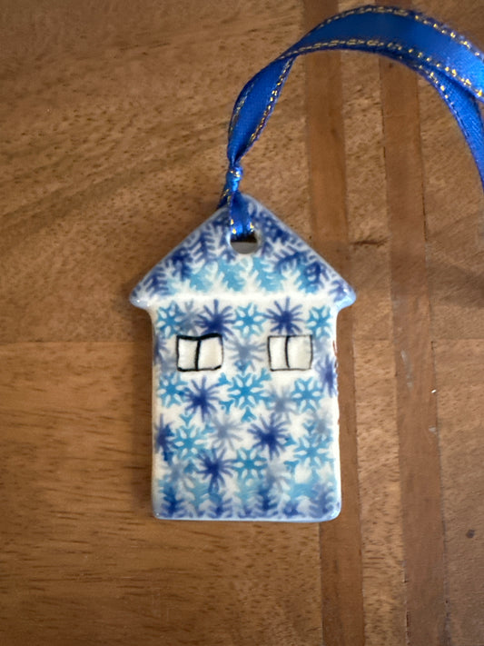 Galia Polish Pottery Snowflake House Ornament
