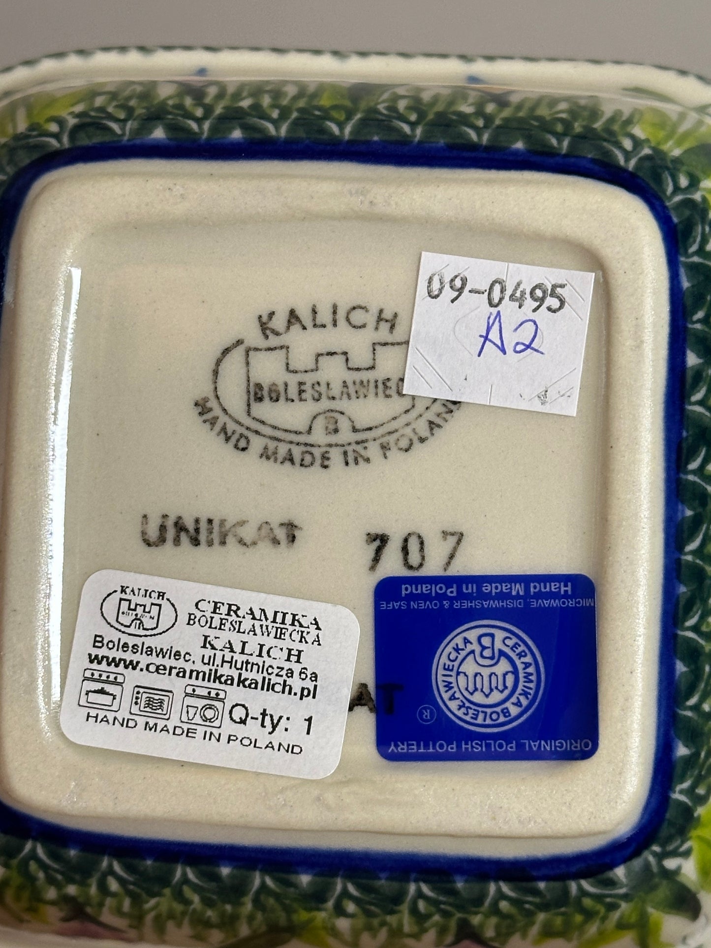 Kalich, Unikat Art Level 2, Snowdrop Flower and Butterflies, Square Dish