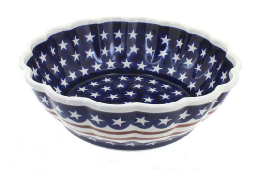 Zaklady, Stars and Stripes, Large Serving Scalloped Bowl