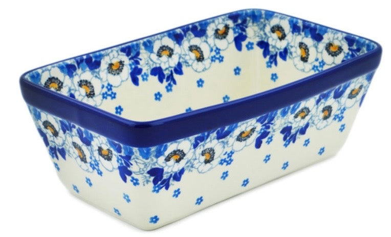 Ceramika Artystyczna, Blue Spring, Loaf Pan 8"