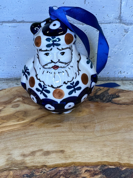 Manufaktura Polish Pottery, Mosquito Santa Claus Ornament, 4"