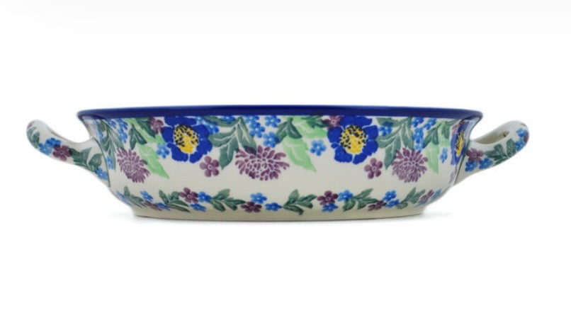 Ceramika Artystyczna, Unikat U5135, Byzantium Bliss, Medium Round Baker with Handles