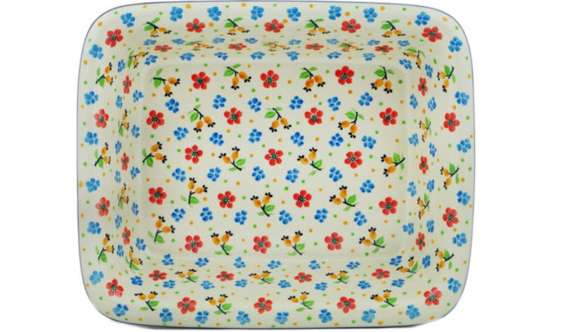 Ceramika Artystyczna, Zesty Floral, Rectangular Baker