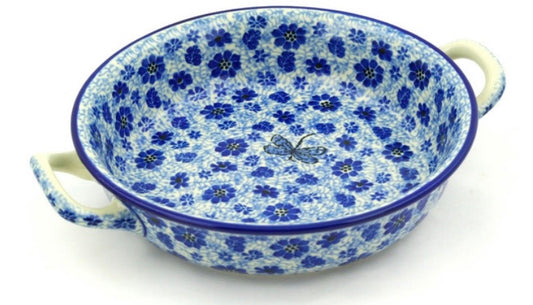 Ceramika Artystyczna, Misty Dragonfly, Medium Baker with Handles