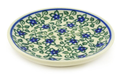 Ceramika Artystyczna Polish Pottery, Lobelia Vines, Mini Plate/Coaster
