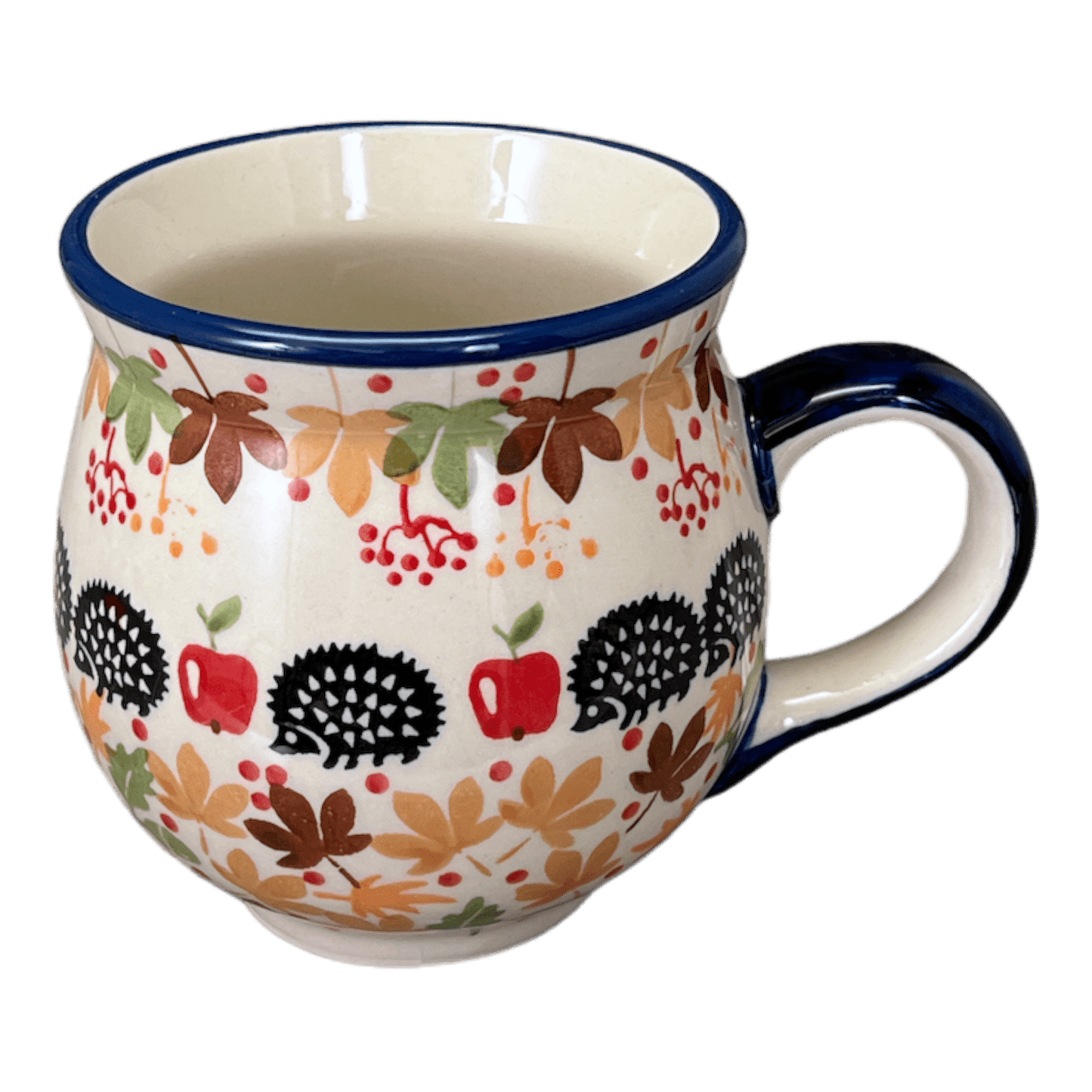 Mug, Belly Mug, 16 oz Large in "Hedgehog Harvest" by Manufaktura
