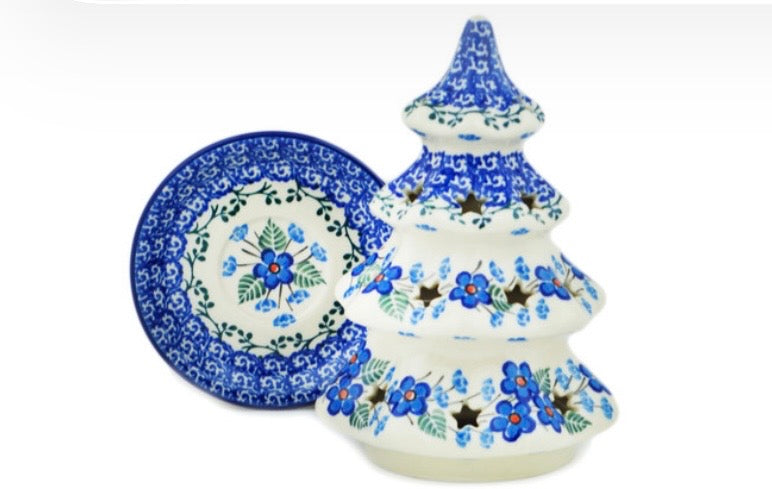 Ceramika Artystyczna, Blue Blossom, Tree Luminary