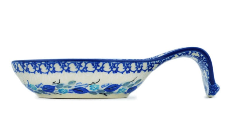 Ceramika Artystyczna Polish Pottery, Unikat U5050, Delicate Magnolia, Spoon Rest