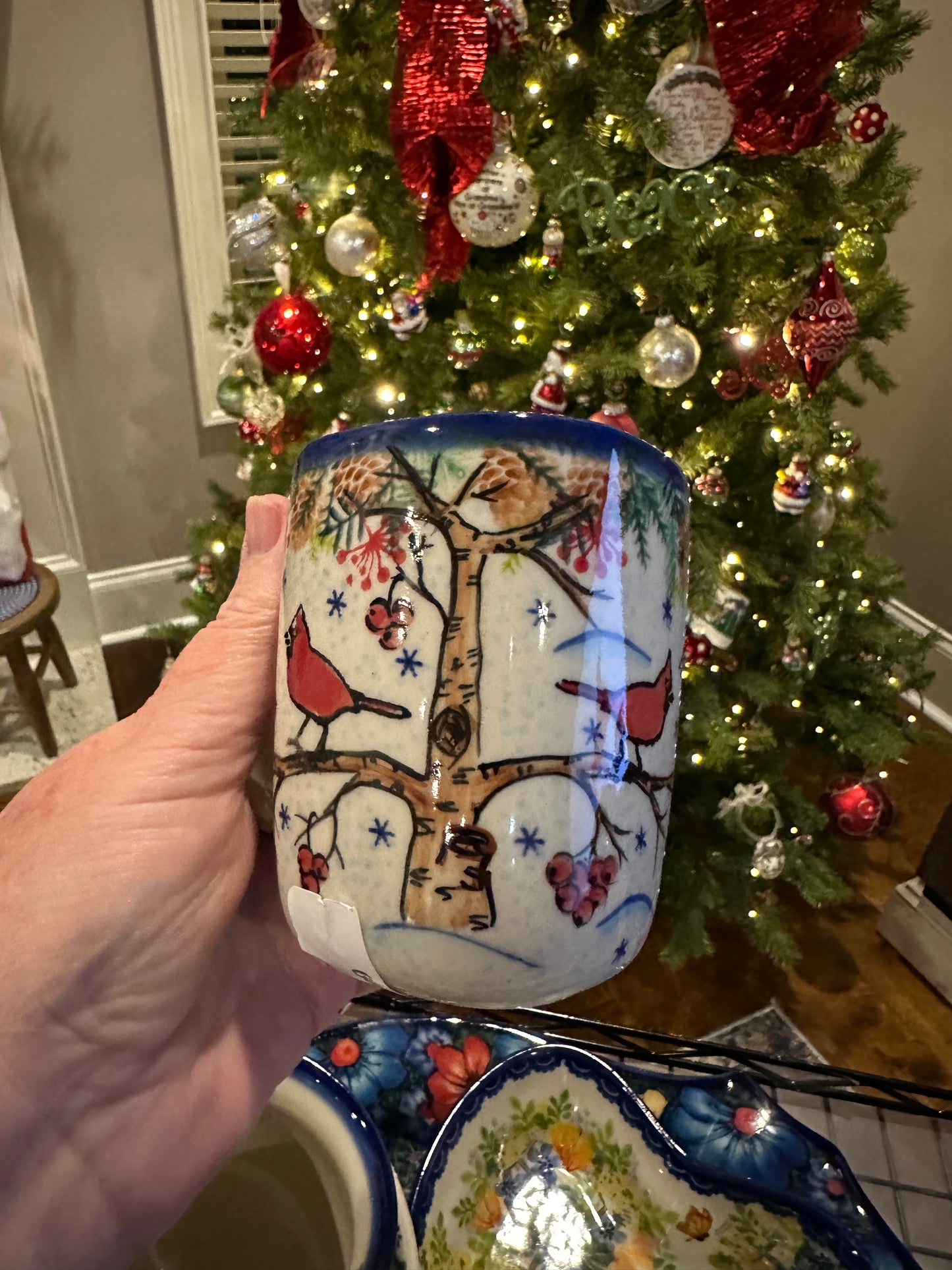 Vena Snowman and Cardinal 8.5 oz. Square Mug