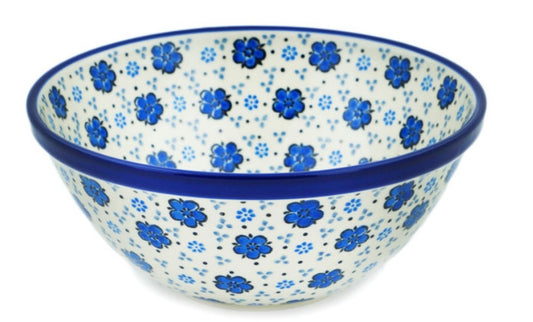 Ceramika Artystyczna Polish Pottery, Flowing Blues, Nesting/Mixing/Serving Bowl