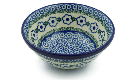 Ceramika Artystyczna Polish Pottery, White Daisy Dots, Bowl