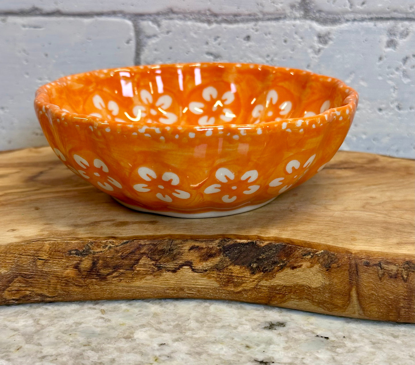 Manufaktura, Orange Blossom Scalloped Bowl