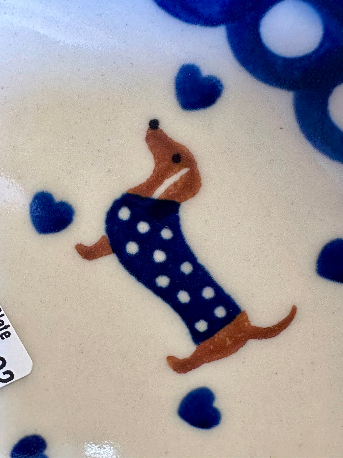 Kalich, 2Q, Cobalt Blue Sweater Dachshund Plate, 7.5"