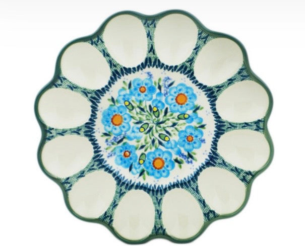 Manufaktura, Unikat Bright Blue Happiness, Egg Plate