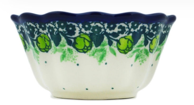 Ceramika Artystyczna, Green Flora, Fluted Bowl