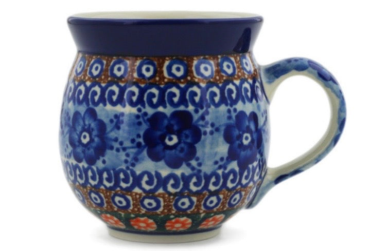 Ceramika Artystyczna, Unikat U57A,  Dancing Blue Poppies, Mug