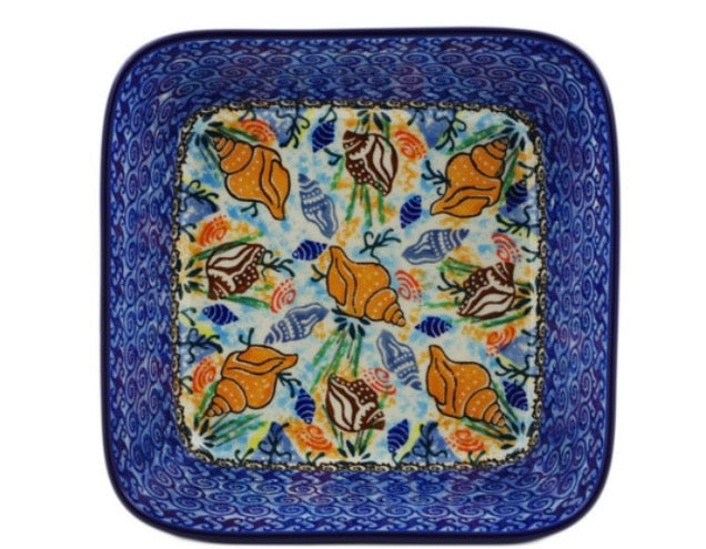 Ceramika Artystyczna, Ocean Whisper, Square Bowl/Baker 8"