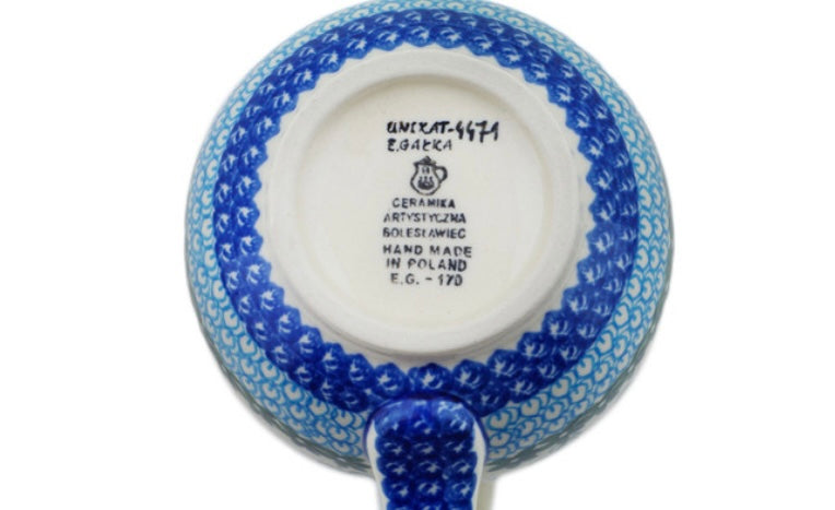 Ceramika Artystyczna Polish Pottery, Unikat Morning Poppies, Bubble Mug